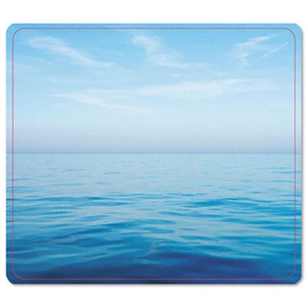 PROPLUG Recycled Mouse Pad Nonskid Base 7-1/2 x 9 Blue Ocean PR9063